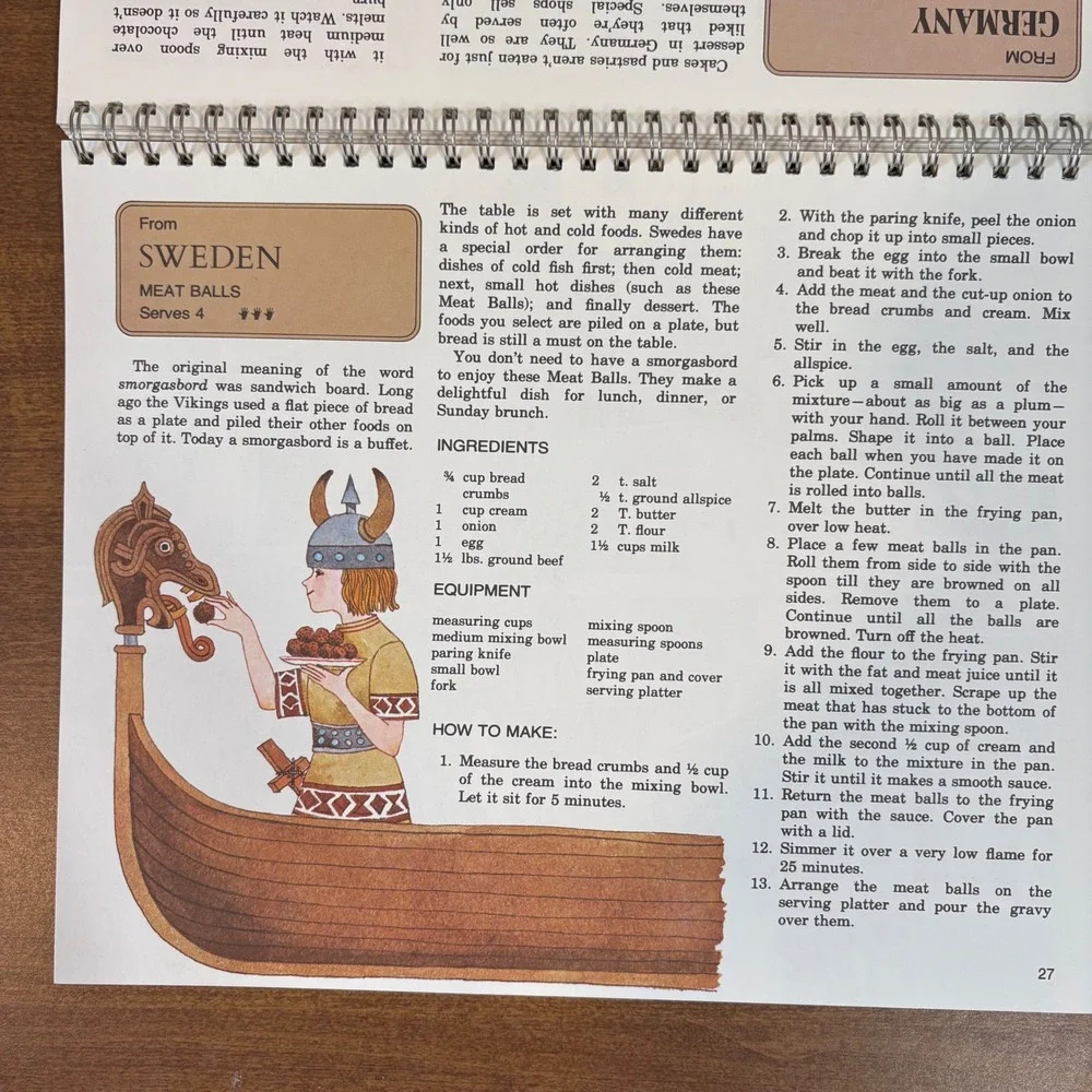 Many Hands Cooking International Cookbook UNICEF 1974 Vintage Spiral Bound Chen